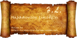 Hajdukovics Lucián névjegykártya